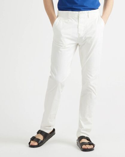 Pantalon chino Gabard uni blanc